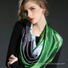 Fashion and Artistical Printed Large Square Silk Scarf